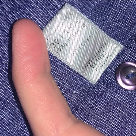 Linen Eton shirt size  15.5 slim - Picture 2 of 6